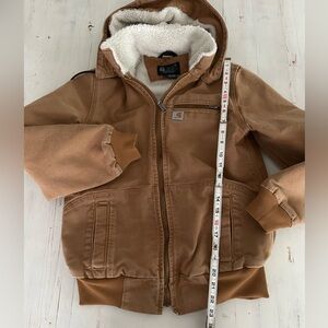 Carhartt women’s Hooded Jacket coat fleece with hood seen in Yellowstone small